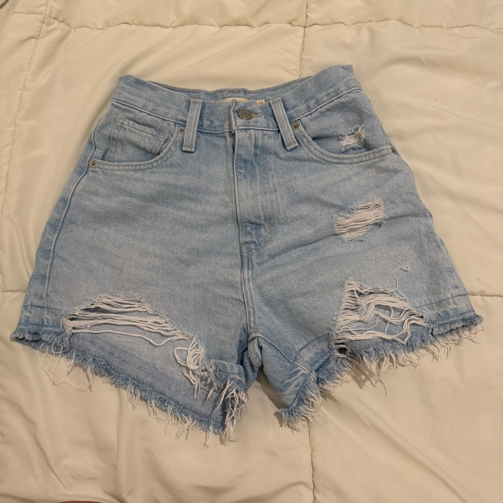 Levi's High Waisted Mom Distressed Shorts
